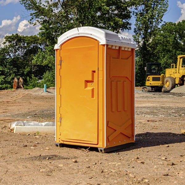 how often are the portable restrooms cleaned and serviced during a rental period in Stockton WI